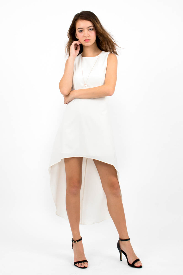 Miuccia Assymmetrical Runway Dress - White