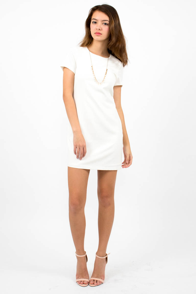 Loulou Classic Shift Dress - White